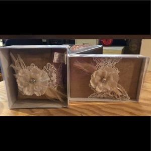 Wedding guest book and ring pillow- new